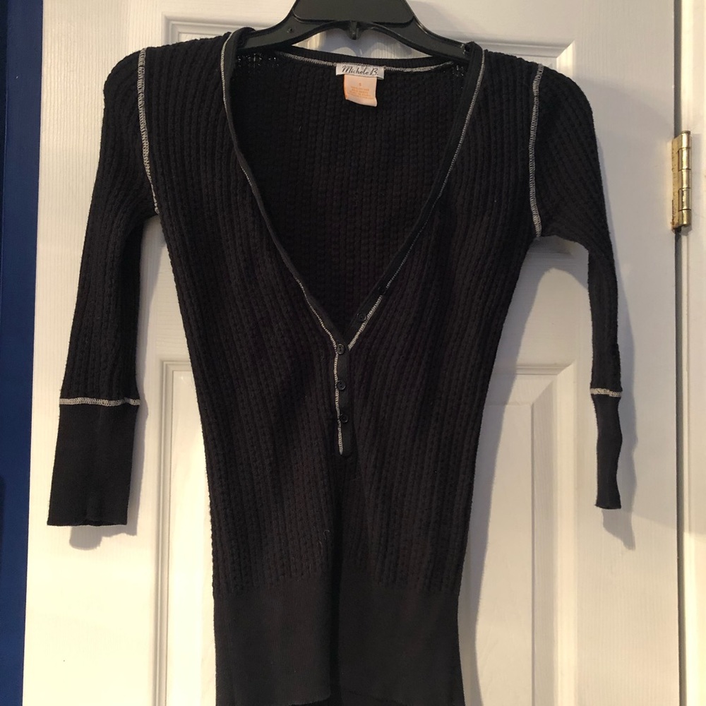 Michele B 3/4 sleeve button down top.